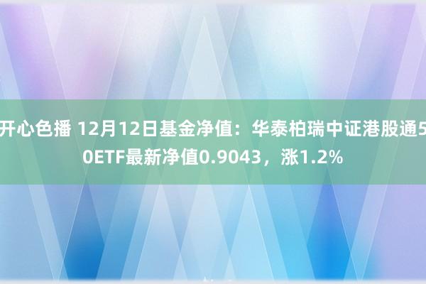 开心色播 12月12日基金净值：华泰柏瑞中证港股通50ETF最新净值0.9043，涨1.2%