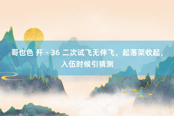哥也色 歼 - 36 二次试飞无伴飞，起落架收起，入伍时候引猜测