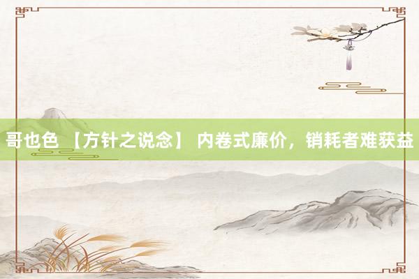 哥也色 【方针之说念】 内卷式廉价，销耗者难获益